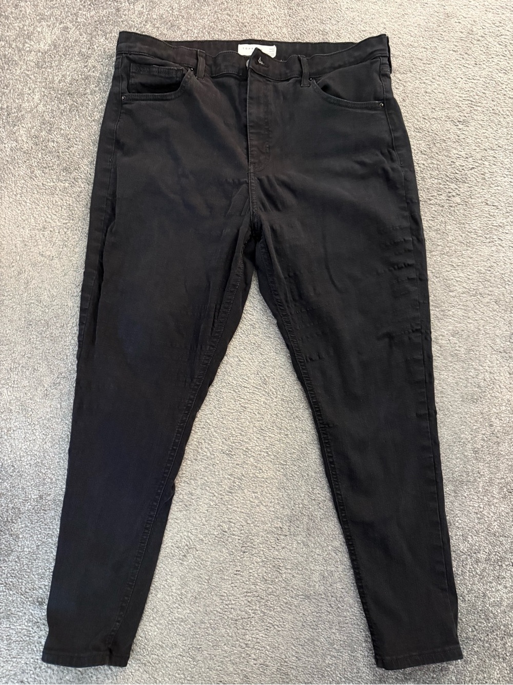 Topshop Jamie High Waisted Black Jeans W36 L30